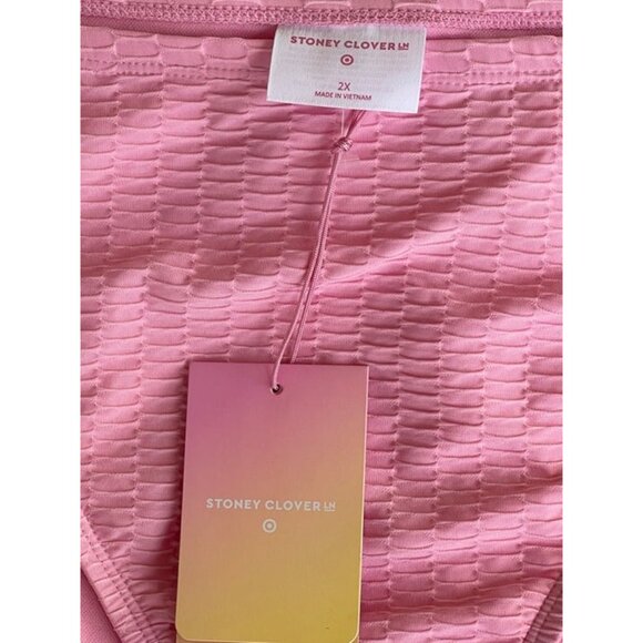 NWT STONEY CLOVER Pink Hipster Bikini Bottom Separates - Size 2X (20W-22W) - Picture 2 of 4